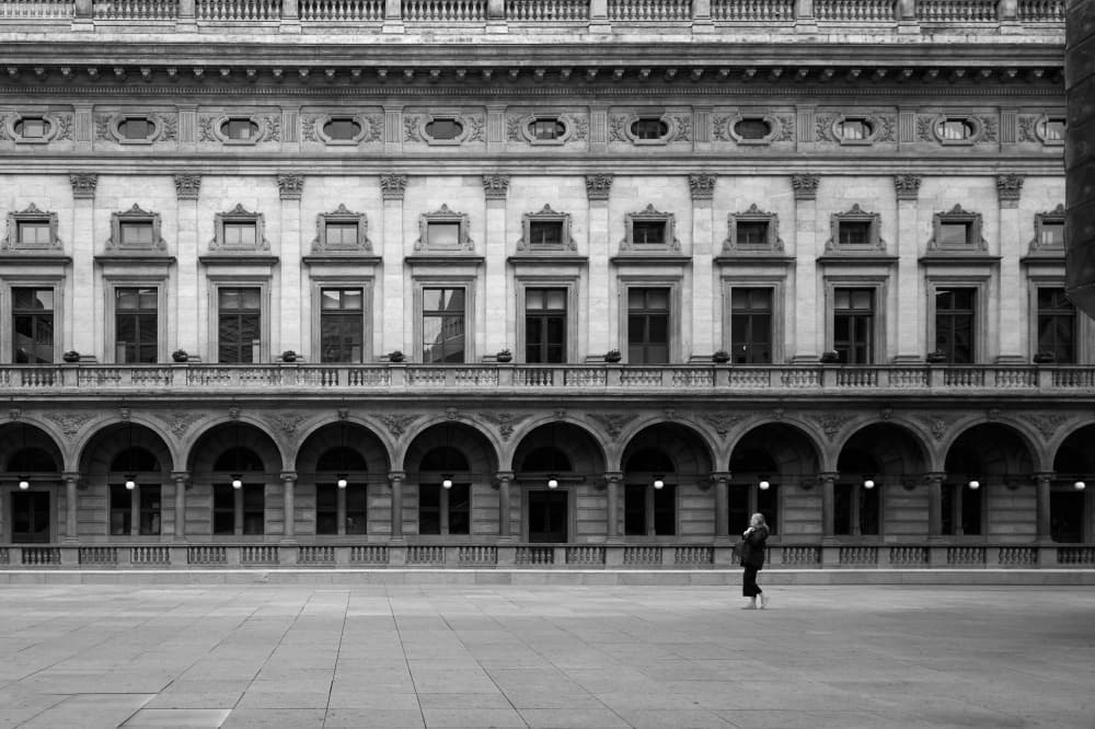 Classical Building Solitary Walk by Tamas Dragon — canvas wall art