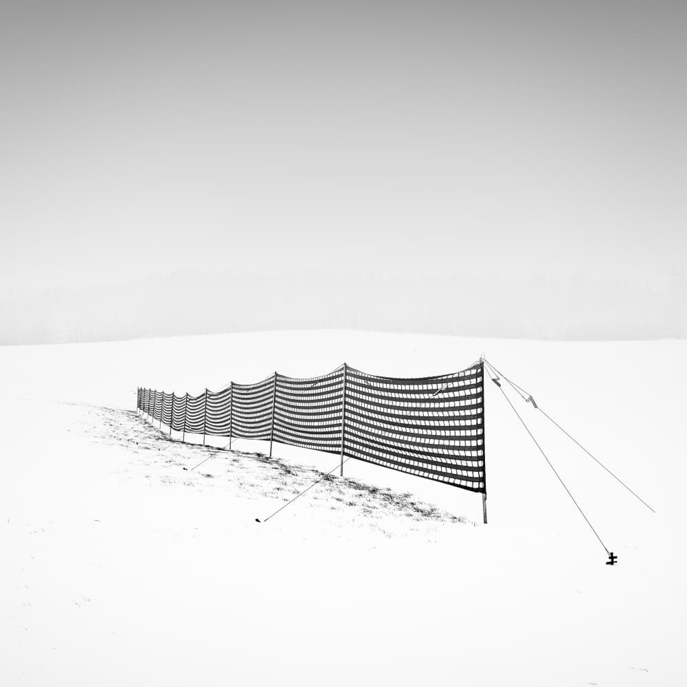 Winter Snow Fence Horizon by Alexej Schulz — canvas wall art