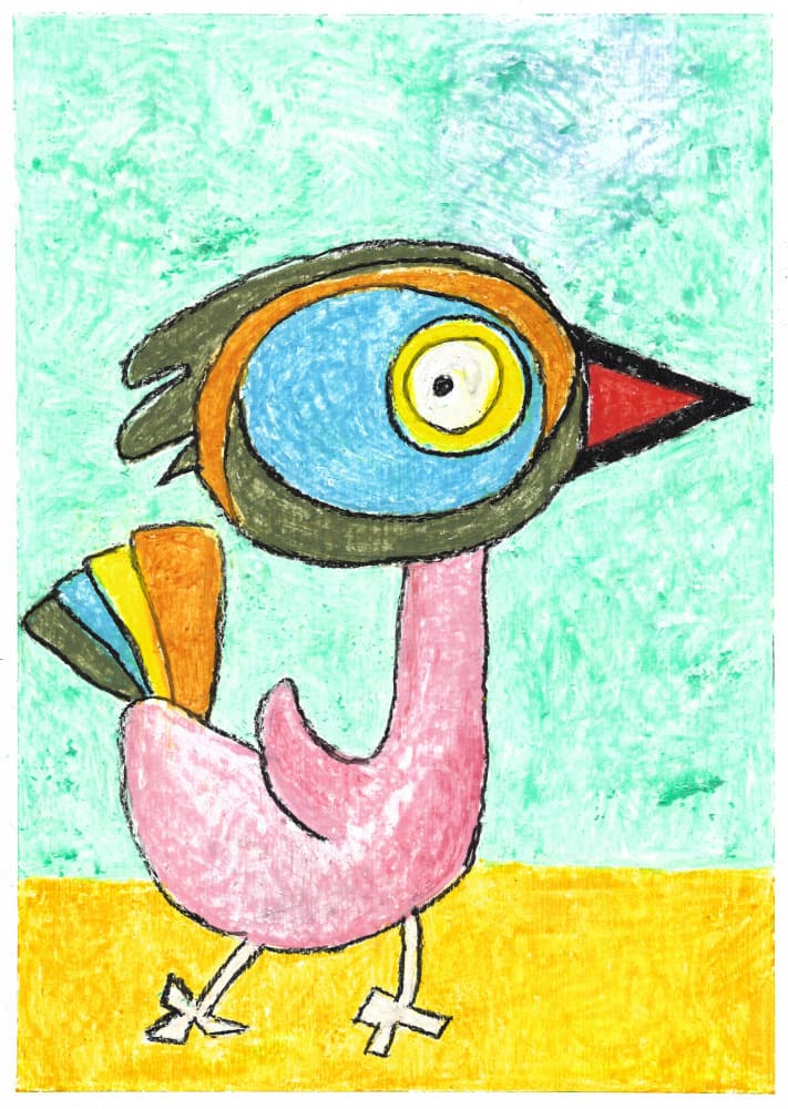 Whimsical Colorful Bird by Annick — canvas wall art
