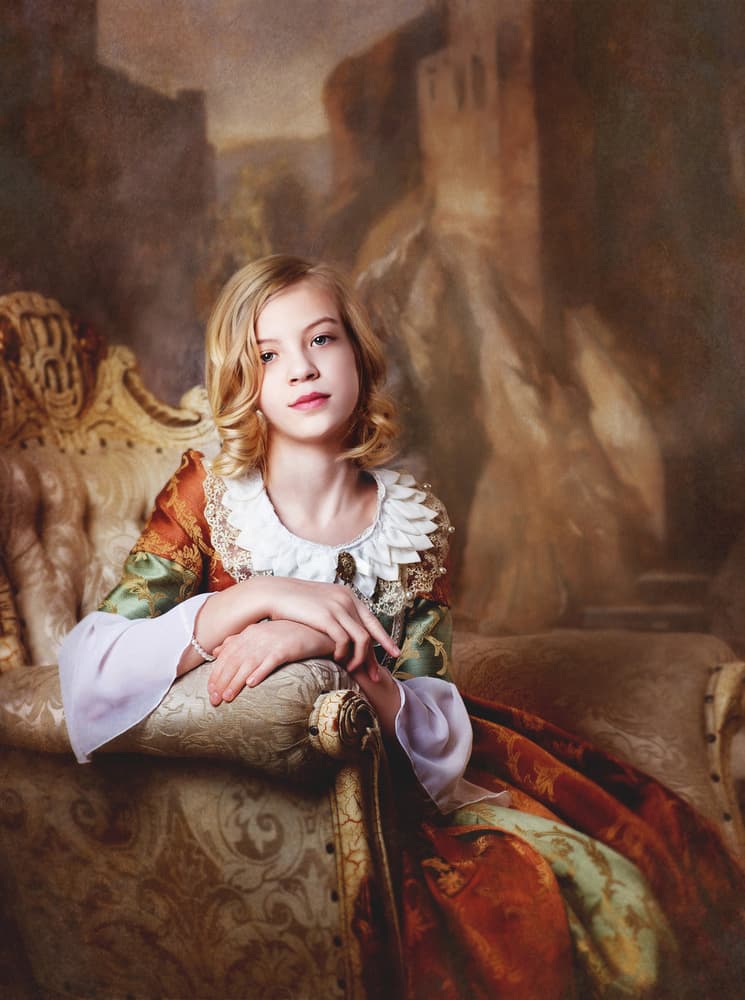 Young Girl Castle Portrait by Alina Lankina — canvas wall art