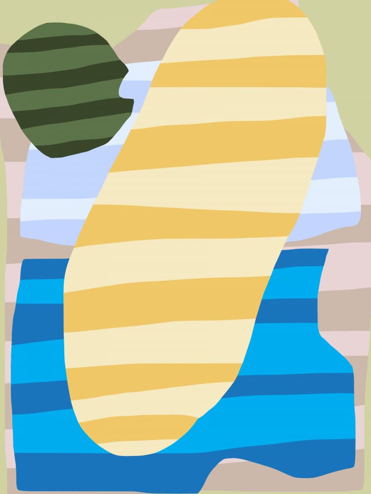 Modern Striped Shapes by Little Dean — canvas wall art
