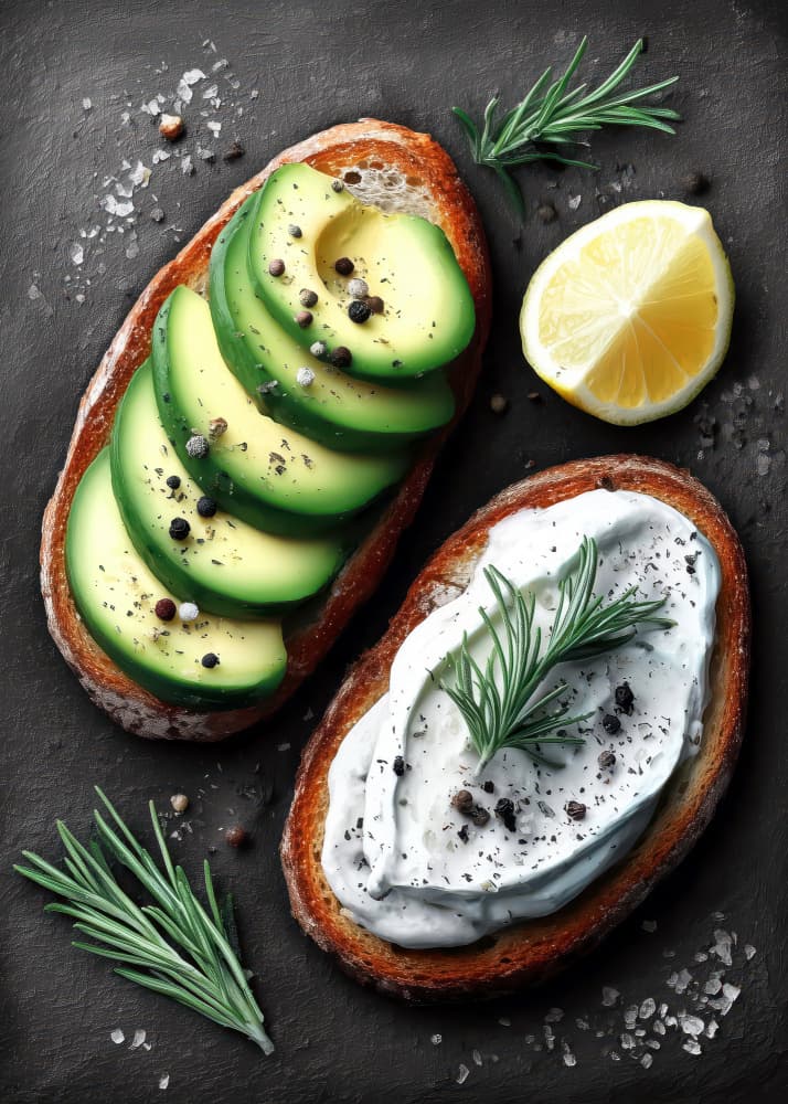 Vibrant Avocado Toast by Justyna Jaszke — canvas wall art