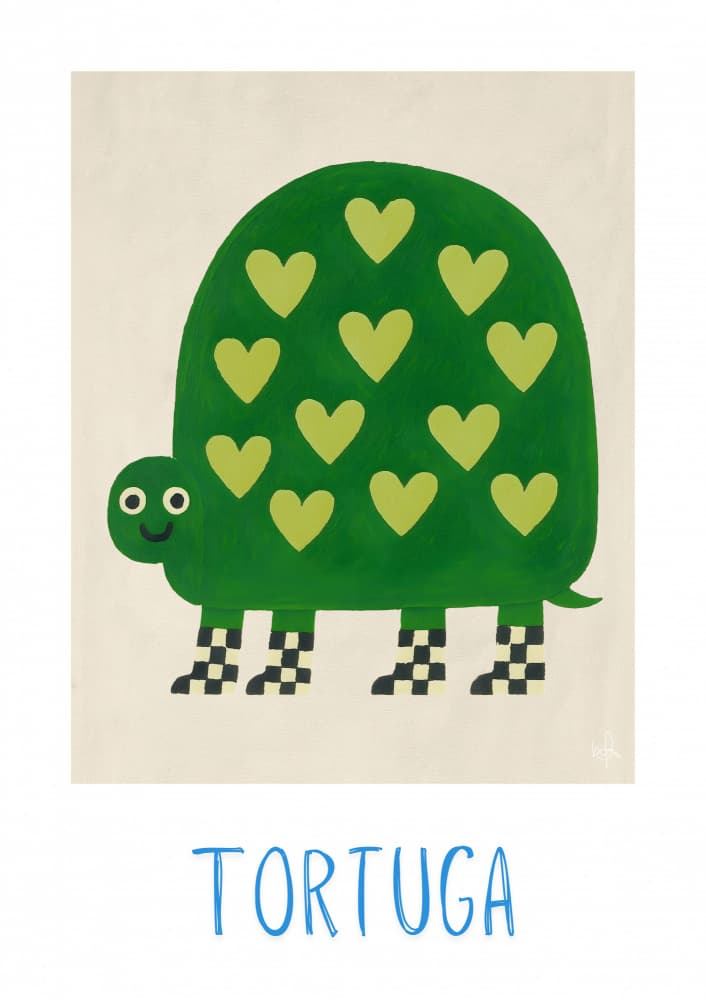 Whimsical Heart Turtle by Merel Takken — canvas wall art