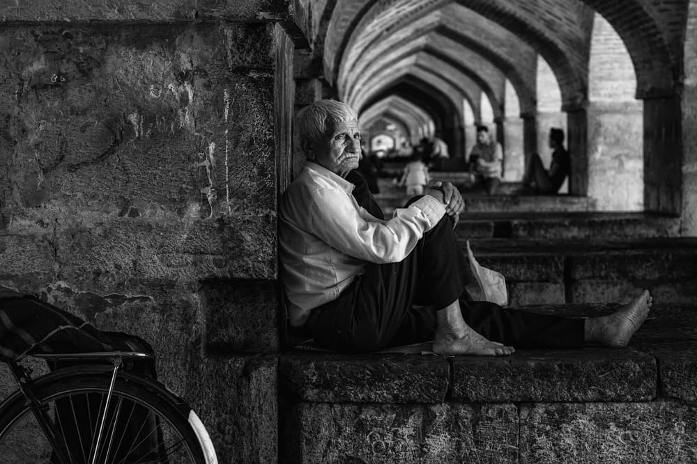 Contemplative Old Man by Babak Mehrafshar — canvas wall art