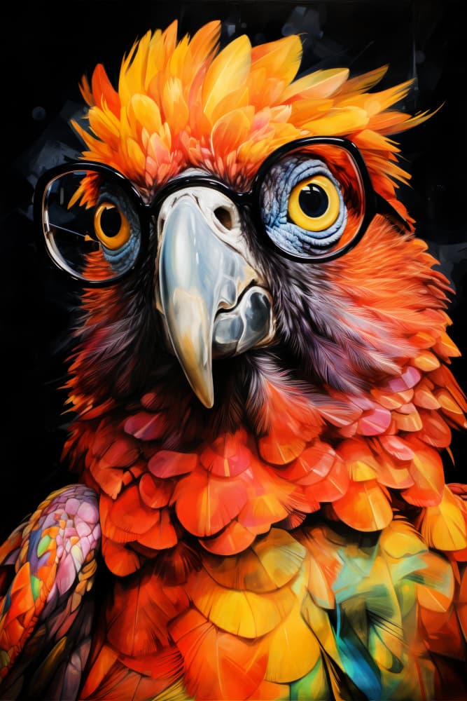 Animal Watercolor Art Bird Parrot by Justyna Jaszke — canvas wall art