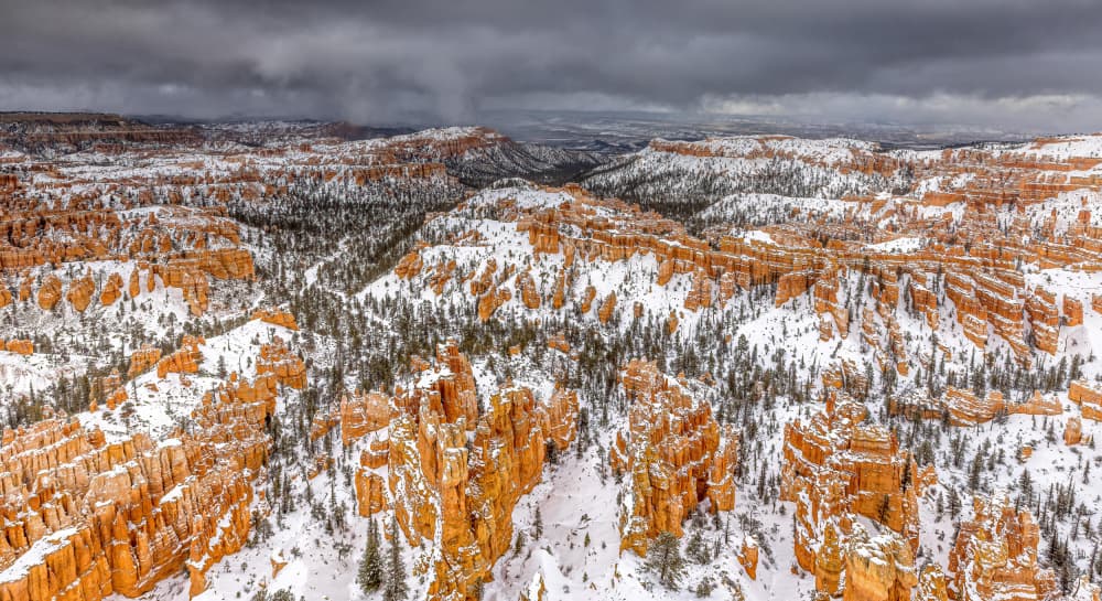 Snowy Red Canyon by Ning Lin — canvas wall art