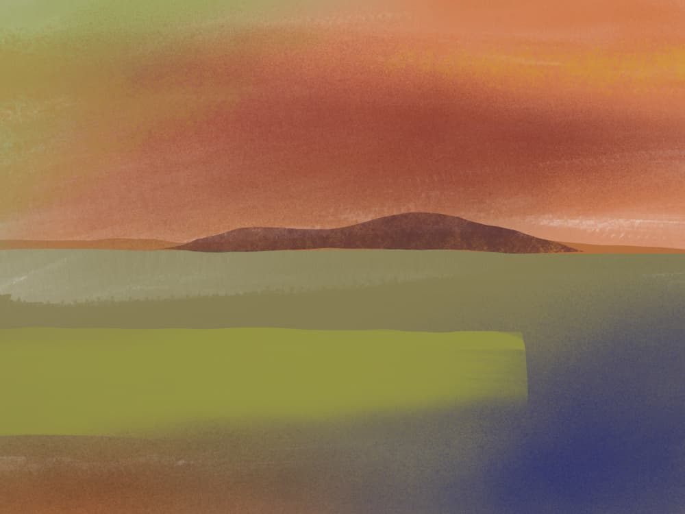 Abstract Sunset Landscape by Little Dean — canvas wall art