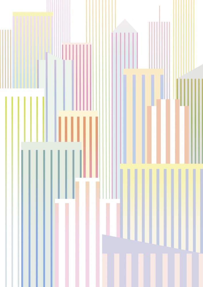 Pastel City Stripes by Angelo Cerantola — canvas wall art