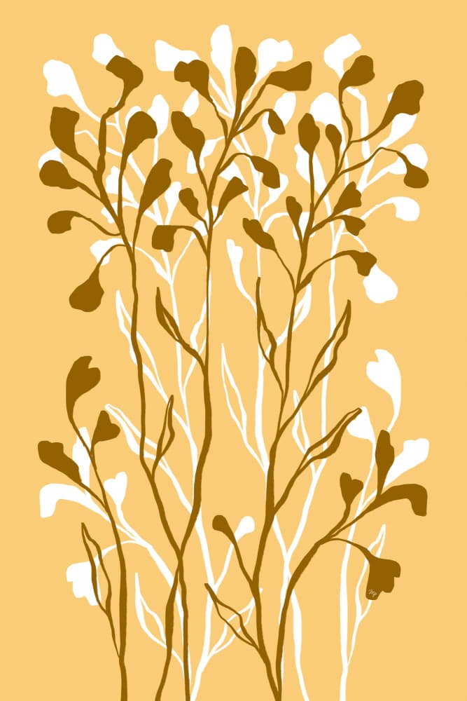 Golden Botanical Silhouettes by Martina — canvas wall art