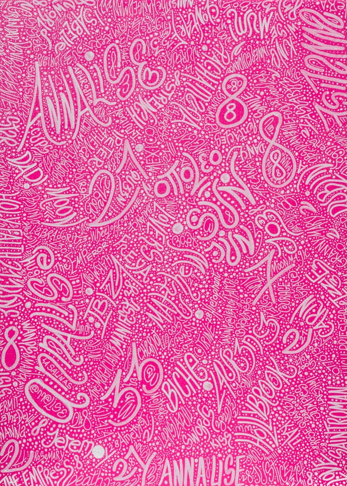 Vibrant Pink Hand Lettering by Lorenzo A Roe — canvas wall art
