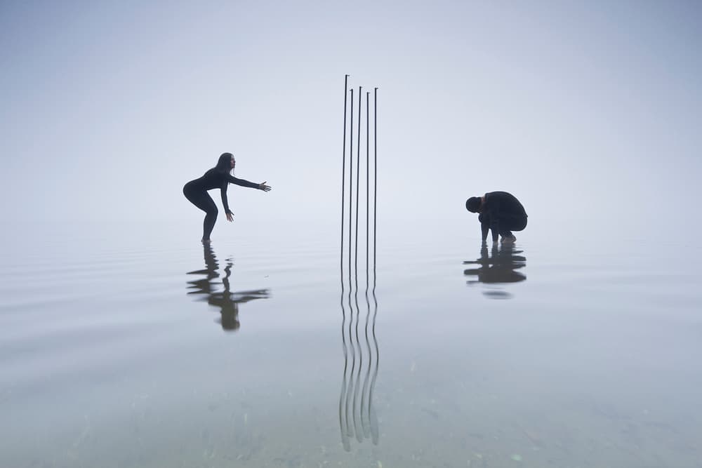 Silent Figures Still Water by Leszek Paradowski — canvas wall art