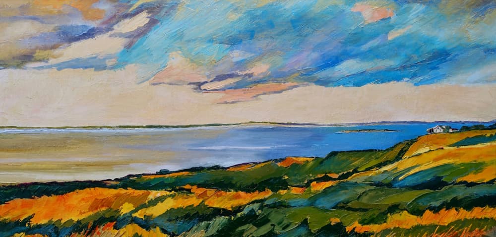 Seaside Golden Fields by Maxine Shore — canvas wall art