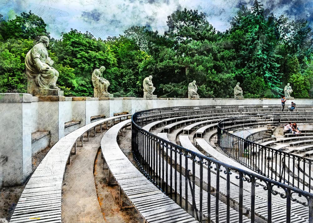 Classical Garden Amphitheater by Justyna Jaszke — canvas wall art