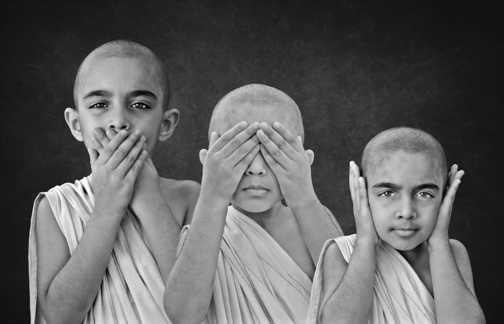 See Hear Speak Boys by Sayyed Nayyer Reza — canvas wall art