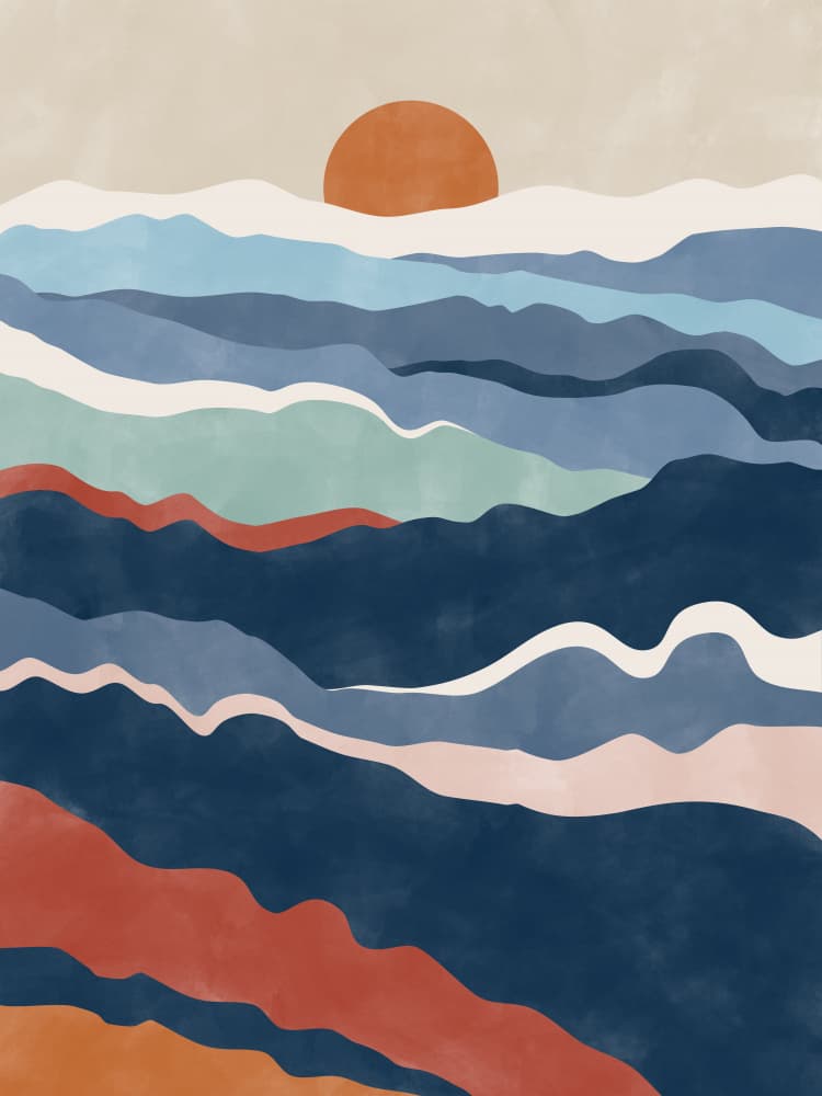 Abstract Mountain Horizon by Elena Ristova — canvas wall art
