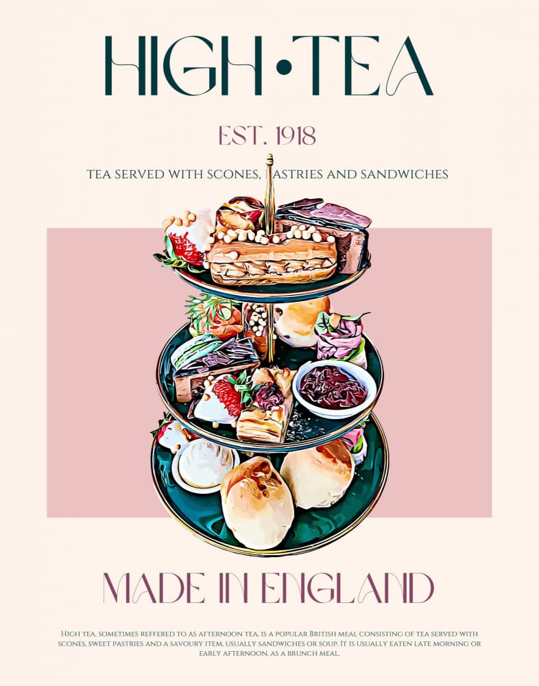 Elegant High Tea Service by Nazma Khokhar — canvas wall art