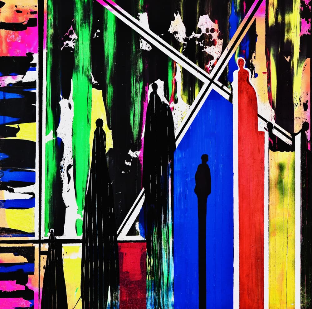 Vibrant City Silhouettes by Fredrik Olsen — canvas wall art