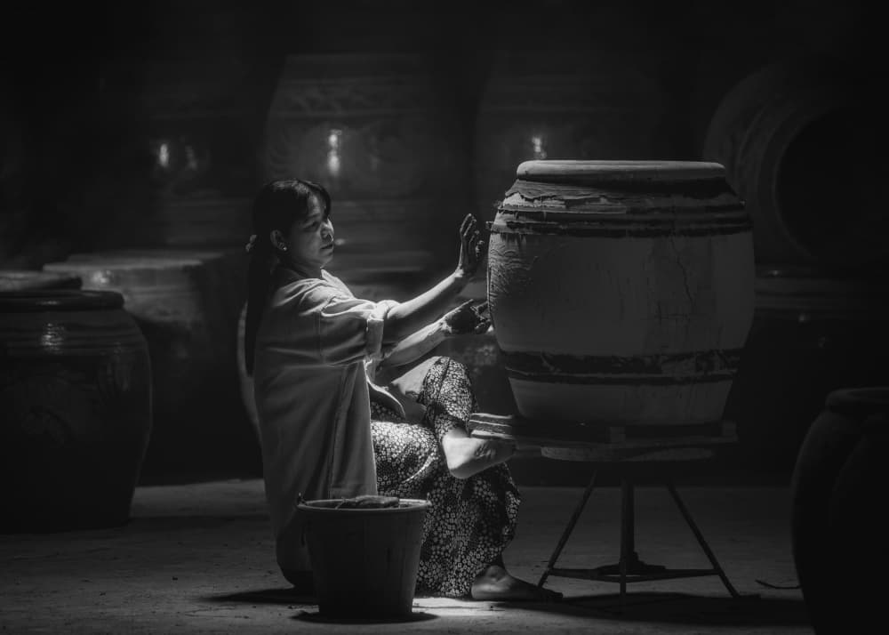 Traditional Potter Crafting by ADIREK M — canvas wall art
