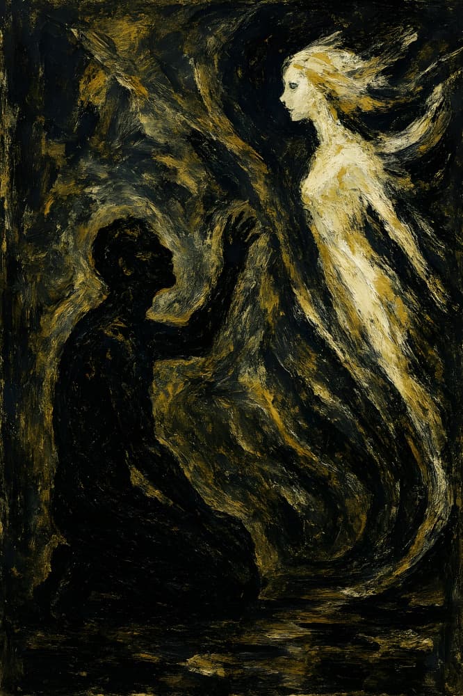 Kneeling Man Ethereal Vision by HUGO — canvas wall art