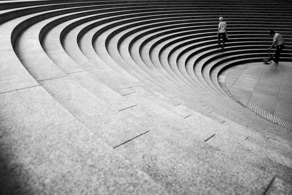 Geometric Urban Steps by Tomoshi Hara — canvas wall art
