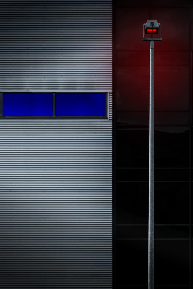 Red Light Blue Windows by Jürgen Muß — canvas wall art