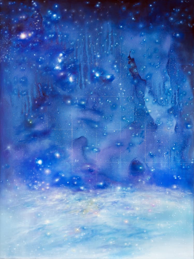 Glowing Blue Galaxy by Anne Wölk — canvas wall art