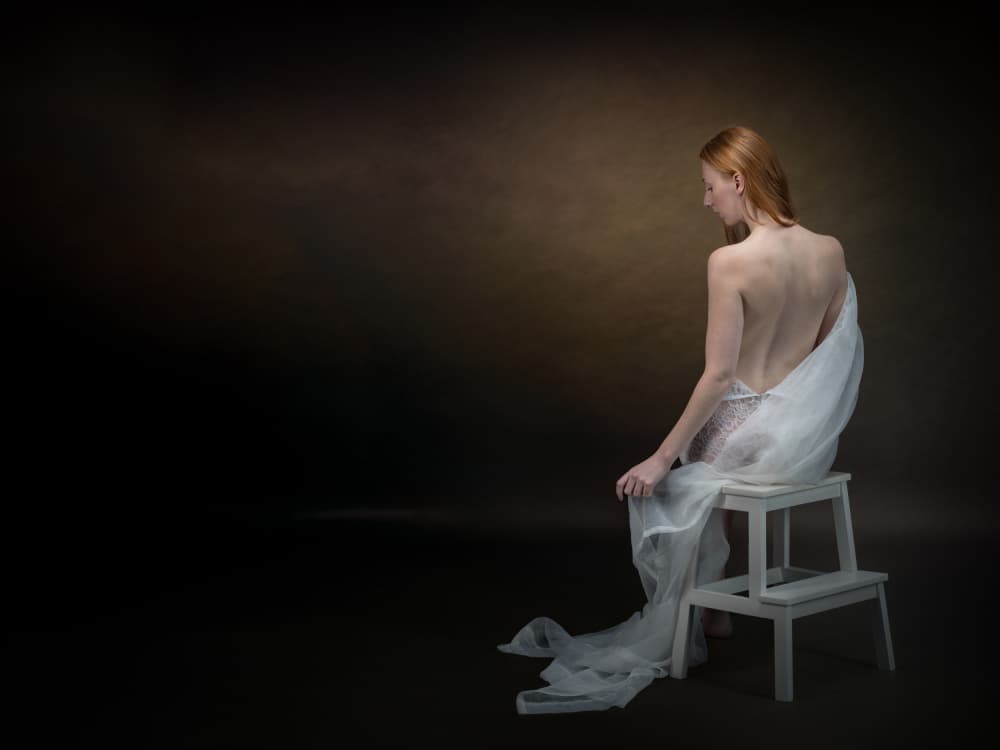Serene Draped Woman by Luc Stalmans — canvas wall art