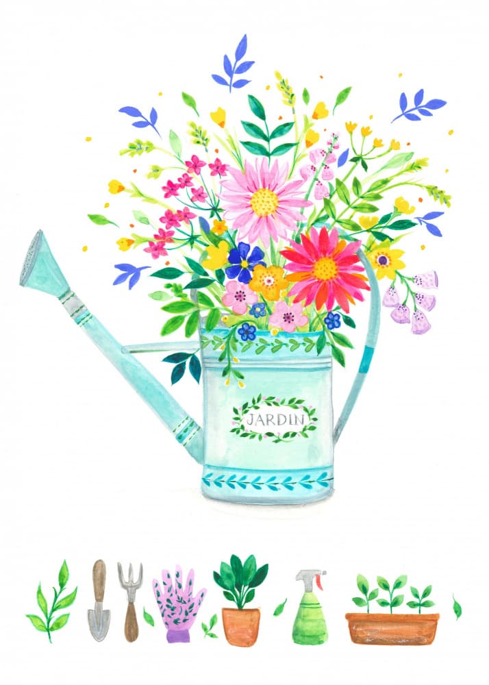 The Gardener's Watering Can by Isabelle Brent — canvas wall art