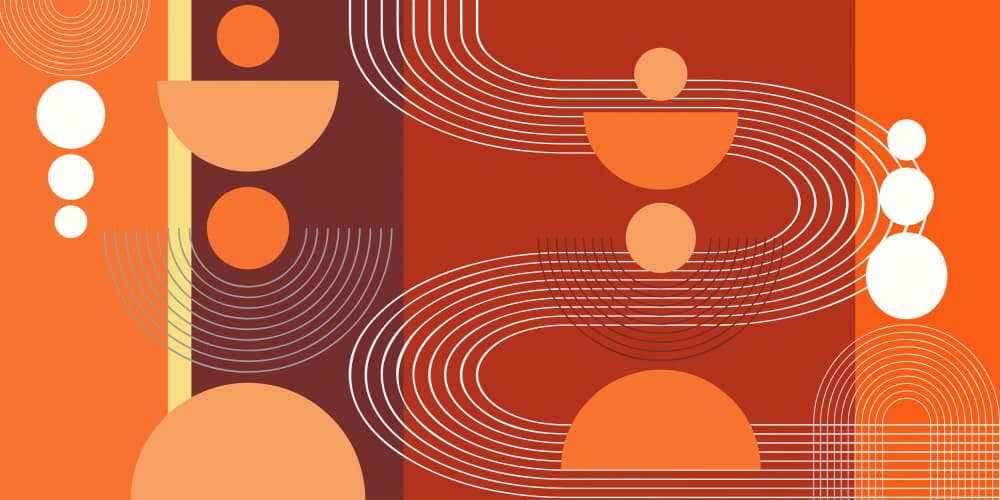 Warm Geometric Flow by Sue Skellern — canvas wall art