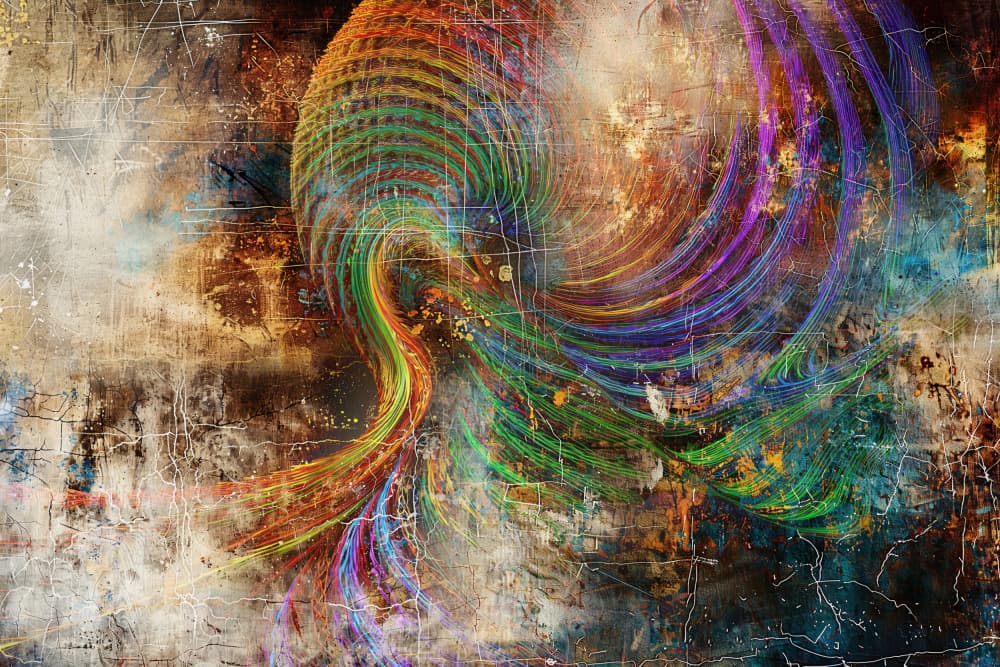 Colorful Energy Swirl by Rafal Kulik — canvas wall art