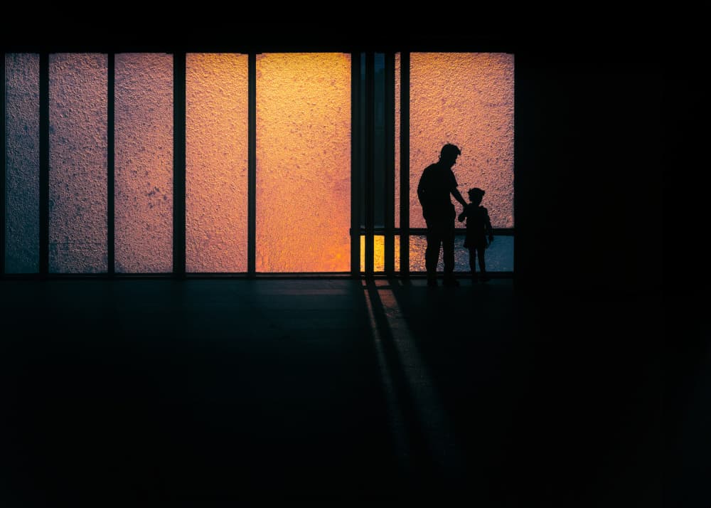 Father Child Golden Light by Wei Xu — canvas wall art