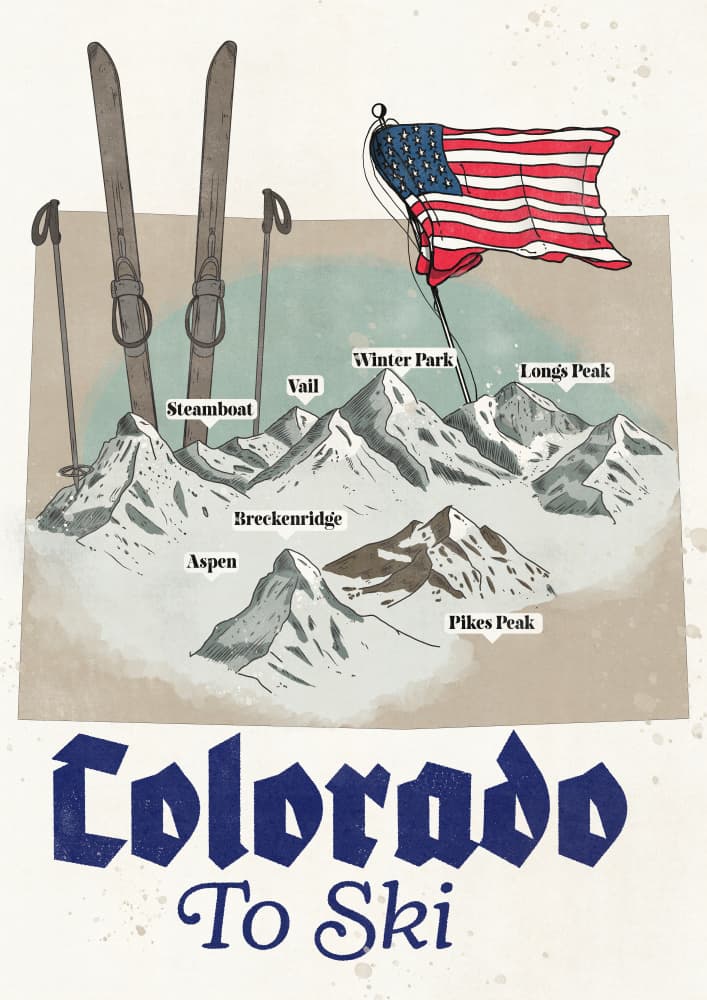 Colorado Ski Peaks by Nicholas — canvas wall art