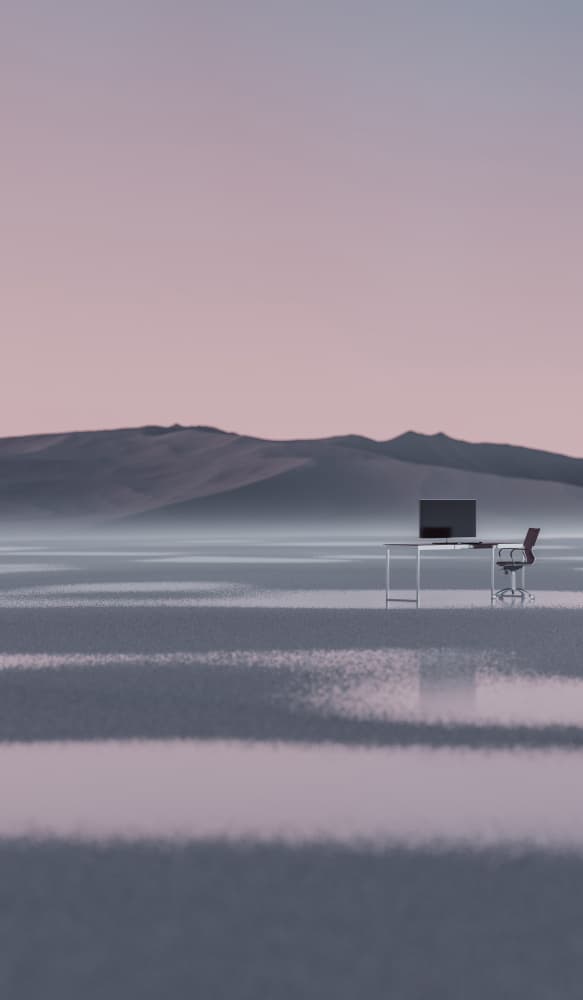 Minimalist Desert Workspace by Javier Pardina — canvas wall art