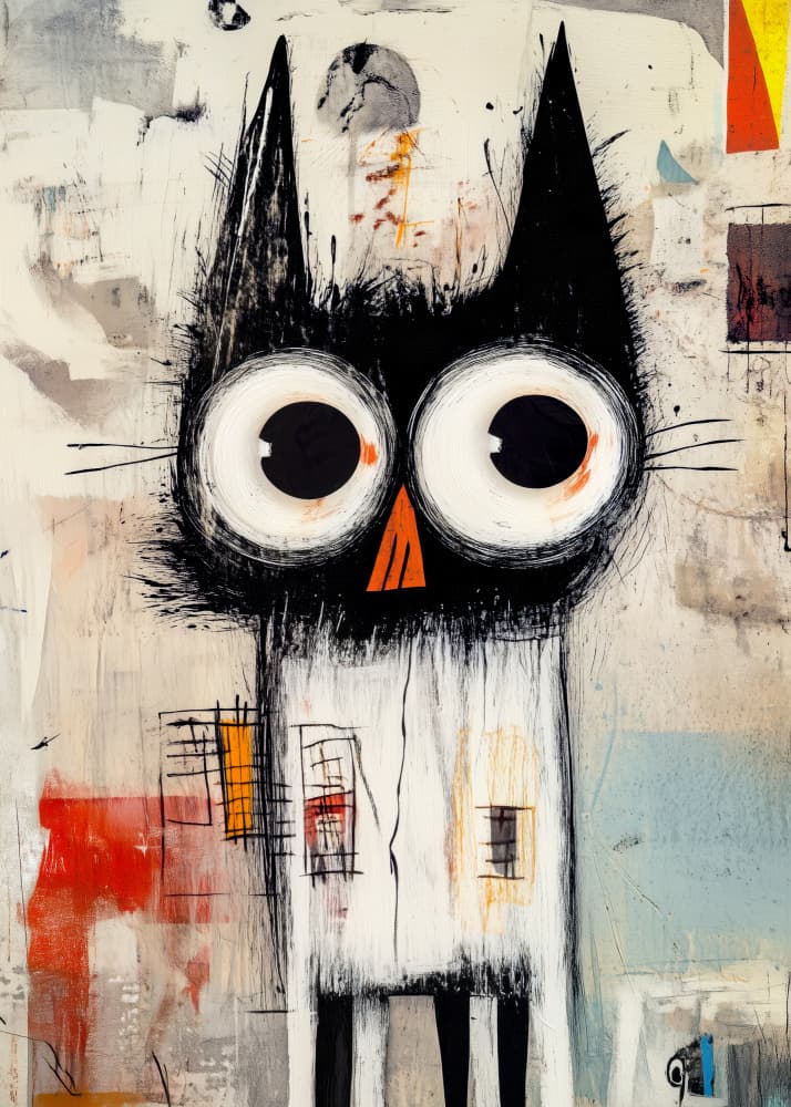 Quirky Black Cat by Justyna Jaszke — canvas wall art