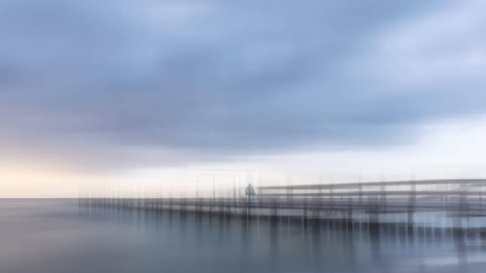 Abstract Pier Solitude by Christiane Heggemann — canvas wall art