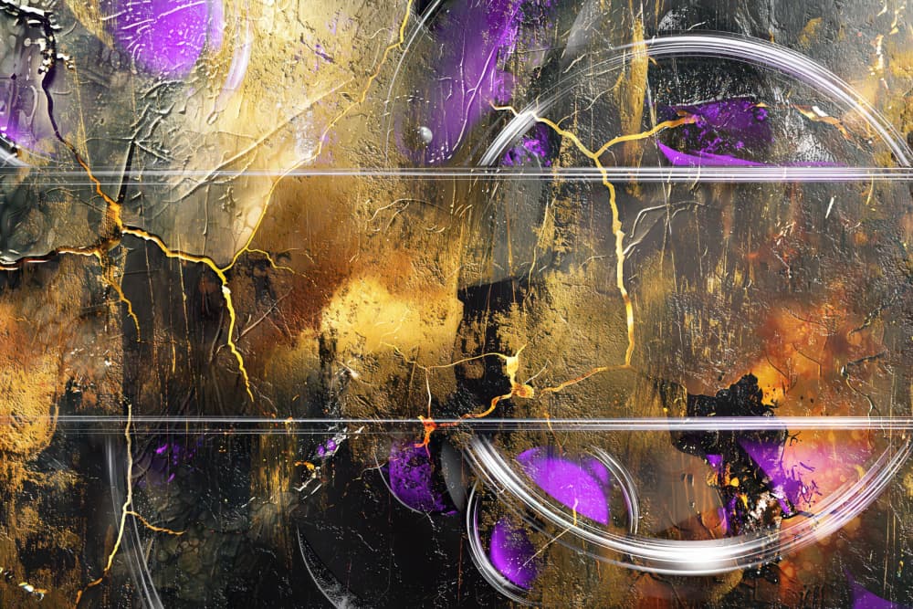 Purple Gold Shimmer by Rafal Kulik — canvas wall art