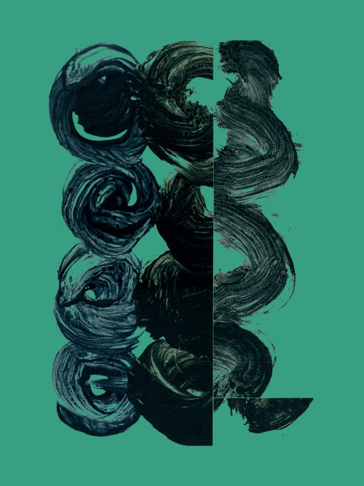 Teal Swirl Brushstrokes by Diana Jahns — canvas wall art