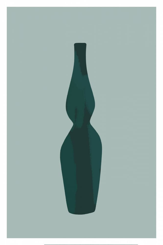 Abstract Green Vase by casa cartissi — canvas wall art