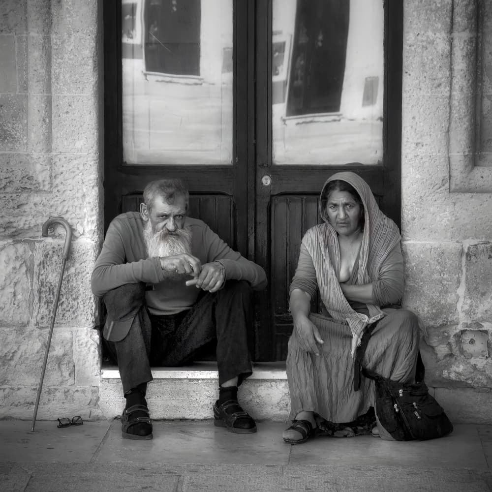 Contemplative Elderly Couple by Jan Donckers — canvas wall art