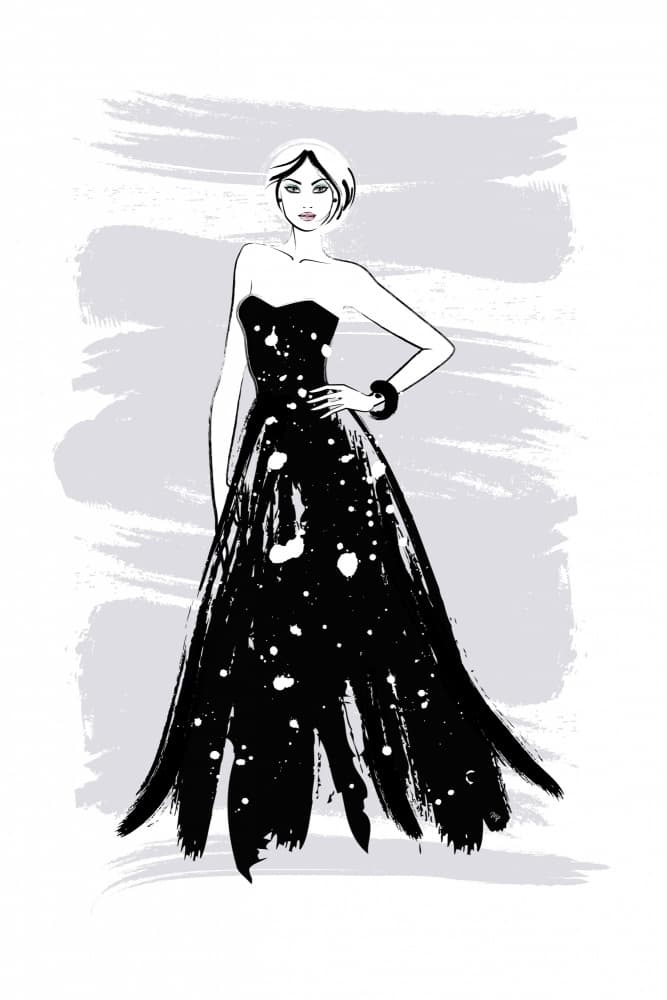 Glamorous Starry Gown by Martina — canvas wall art