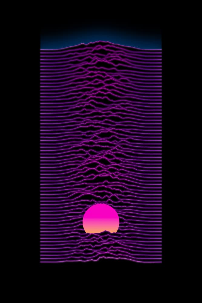 Neon Pulse Sunset by amini54 — canvas wall art