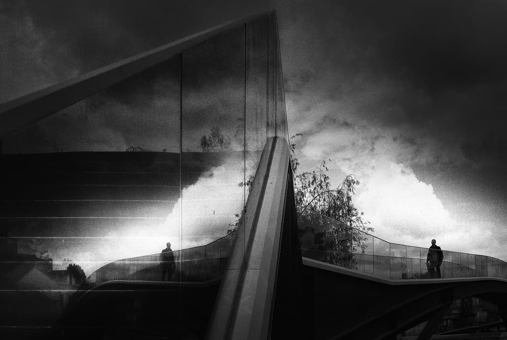 Lone Figure Dark Architecture by Paulo Abrantes — canvas wall art