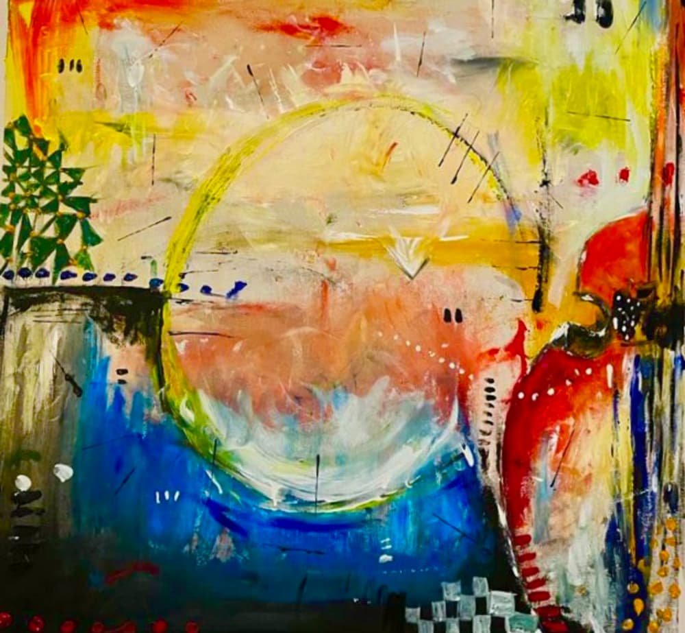 Vibrant Abstract Circle by Nico Phooko — canvas wall art