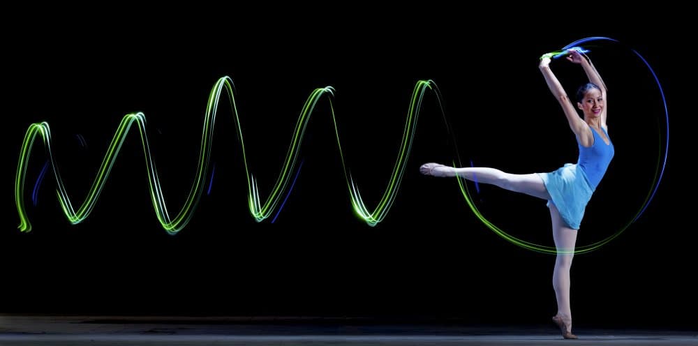 Elegant Light Ribbon Dance by Angela Muliani Hartojo — canvas wall art