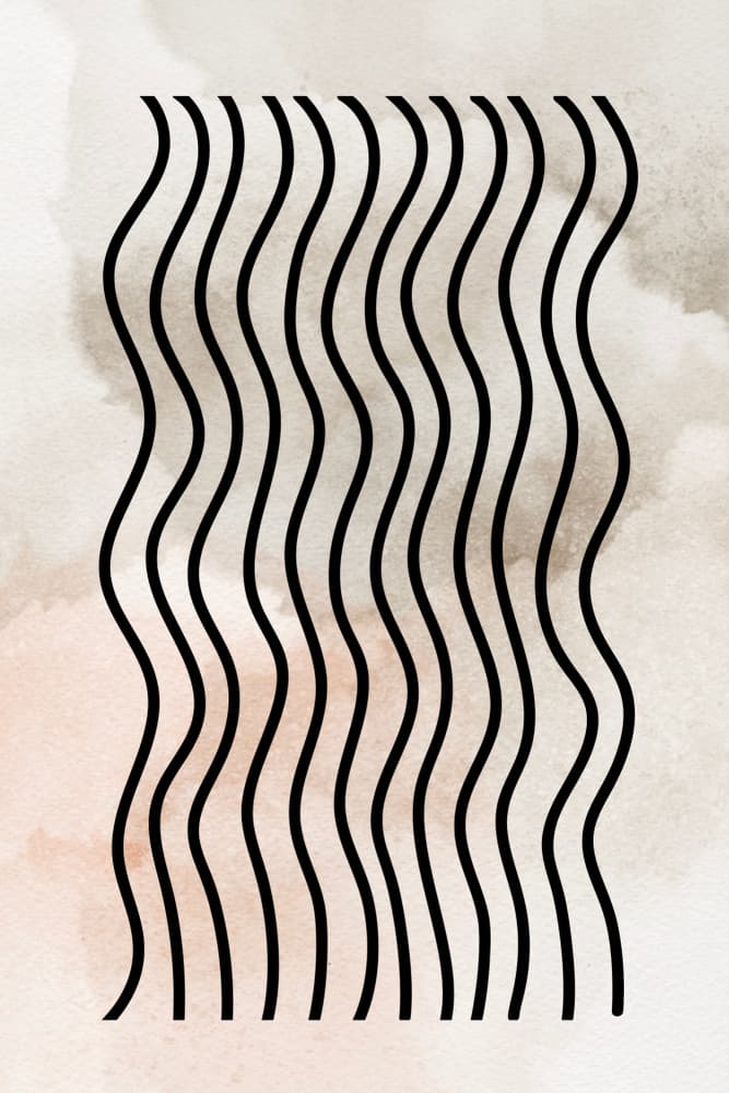 Curved Rhythm Lines by THE MIUUS STUDIO — canvas wall art