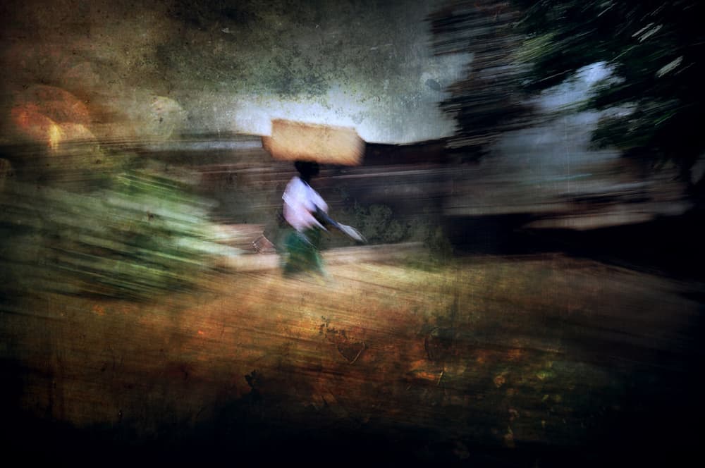 Woman's Blurred Journey by Antonio Grambone — canvas wall art