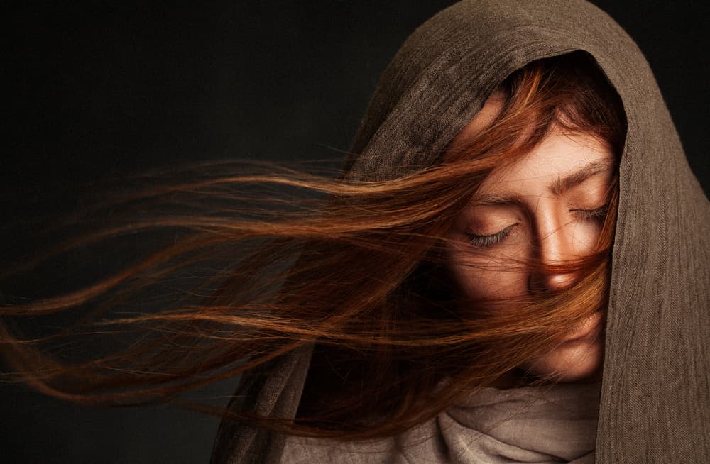 Serene Woman Flowing Hair by Mehdi Mokhtari — canvas wall art