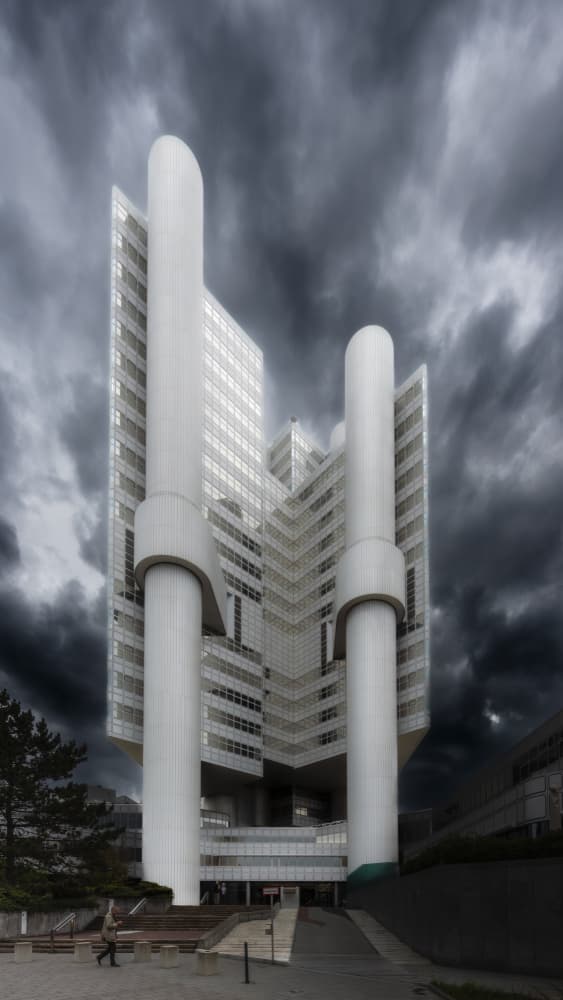 Towering Columns Dark Sky by Andy Dauer — canvas wall art
