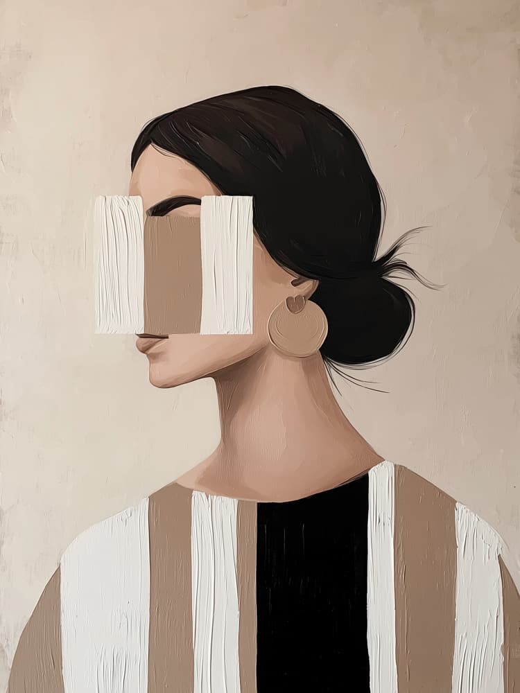 Chic Abstract Portrait by Studio Palette — canvas wall art
