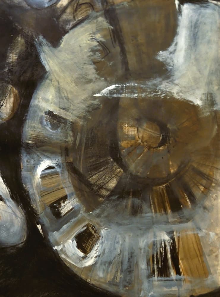 Earthy Spiral Abstract by Doris Schmitz — canvas wall art